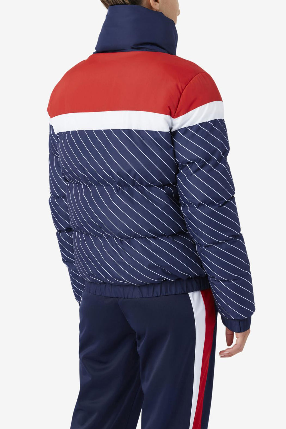 FILA Lottie Puffer Jacket 410 FILA NAVY / WHITE / FILA RED | Women Jackets &amp; Outerwear