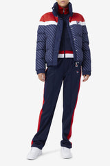 FILA Lottie Puffer Jacket 410 FILA NAVY / WHITE / FILA RED | Women Jackets &amp; Outerwear