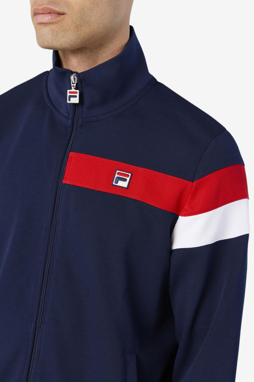 FILA Malcolm Track Jacket 410 PEACOAT / RED / WHITE | Men Sweaters &amp; Outerwear