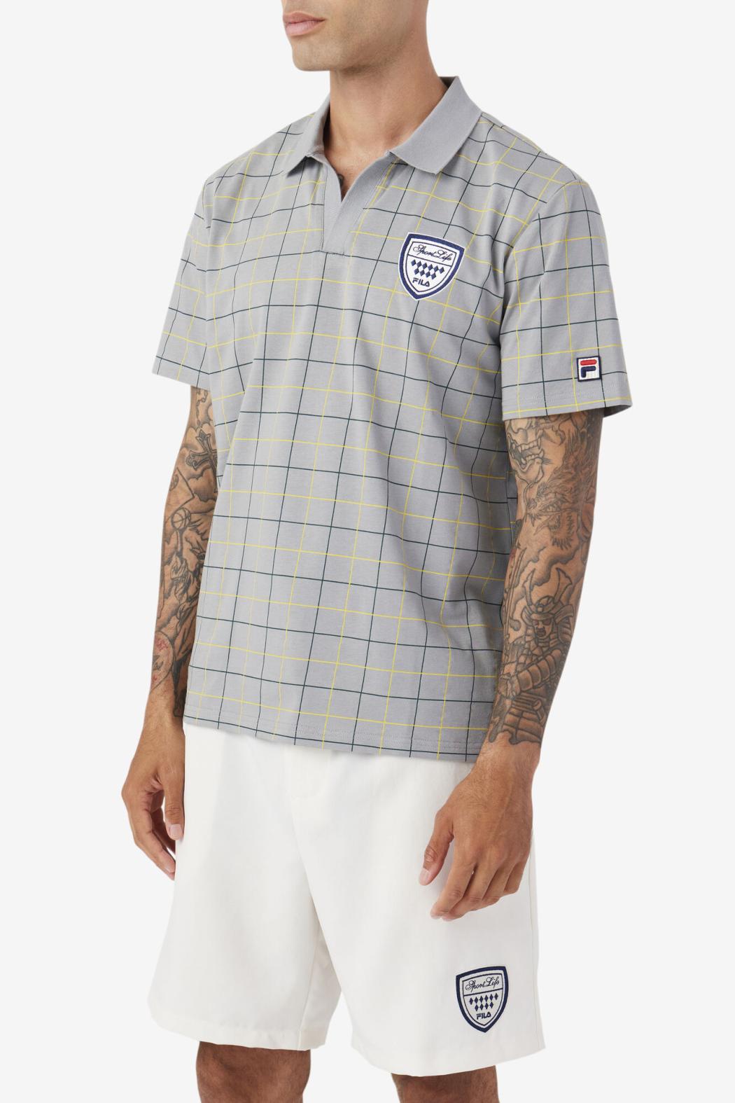 FILA Mand Polo 042 MONUMENT / BLAZING YELLOW / JUNE BUG | Men Polo &amp; Rugby Shirts