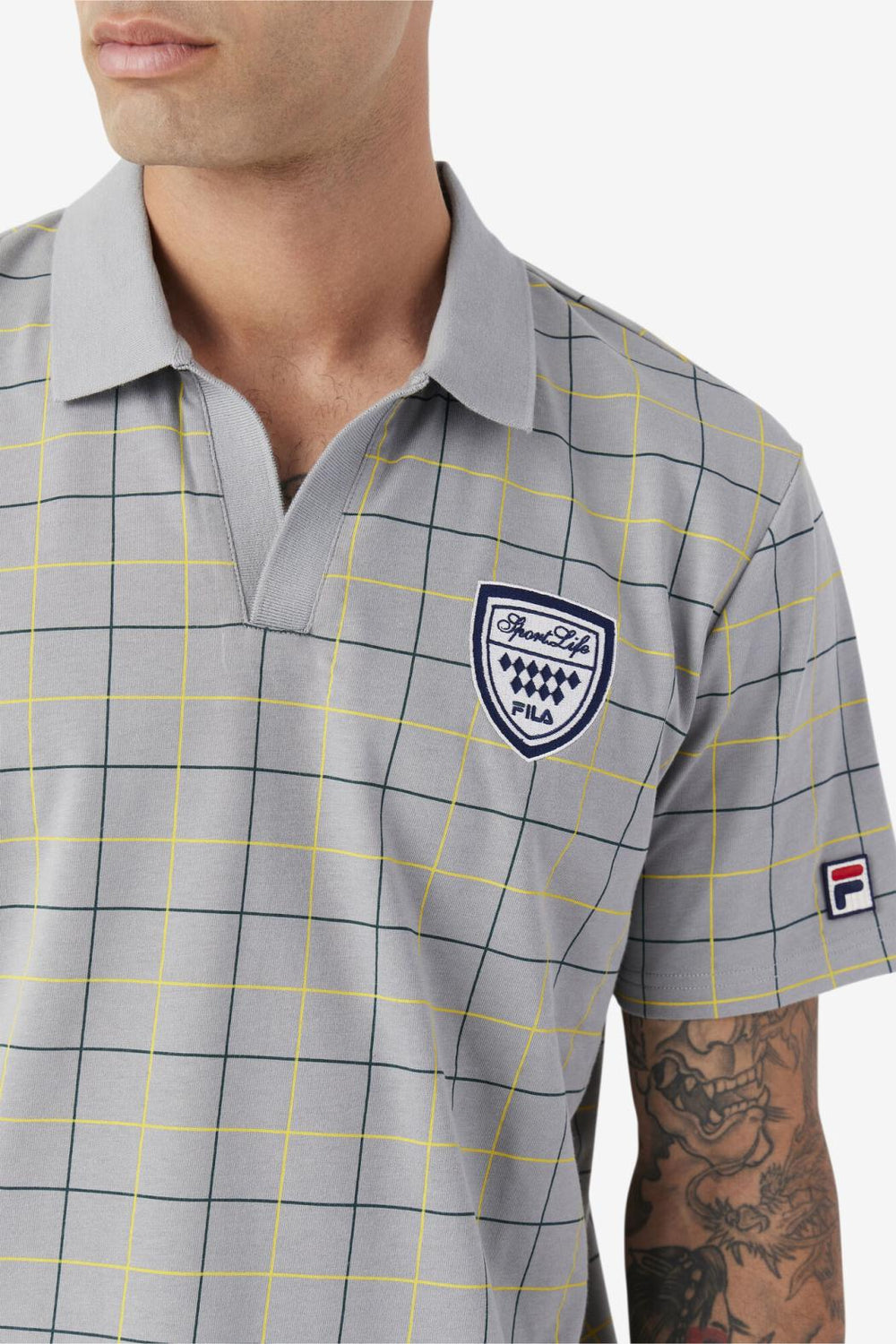 FILA Mand Polo 042 MONUMENT / BLAZING YELLOW / JUNE BUG | Men Polo &amp; Rugby Shirts