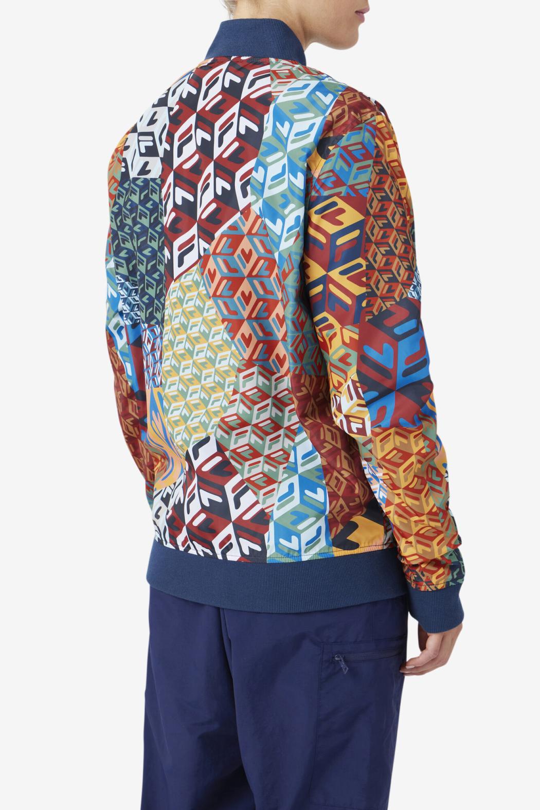 FILA Mav Bomber Jacket 933 MOONLIT OCEAN / RADIAN YELLOW / WHITE PRINT | Men Sweaters &amp; Outerwear