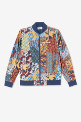 FILA Mav Bomber Jacket 933 MOONLIT OCEAN / RADIAN YELLOW / WHITE PRINT | Men Sweaters &amp; Outerwear