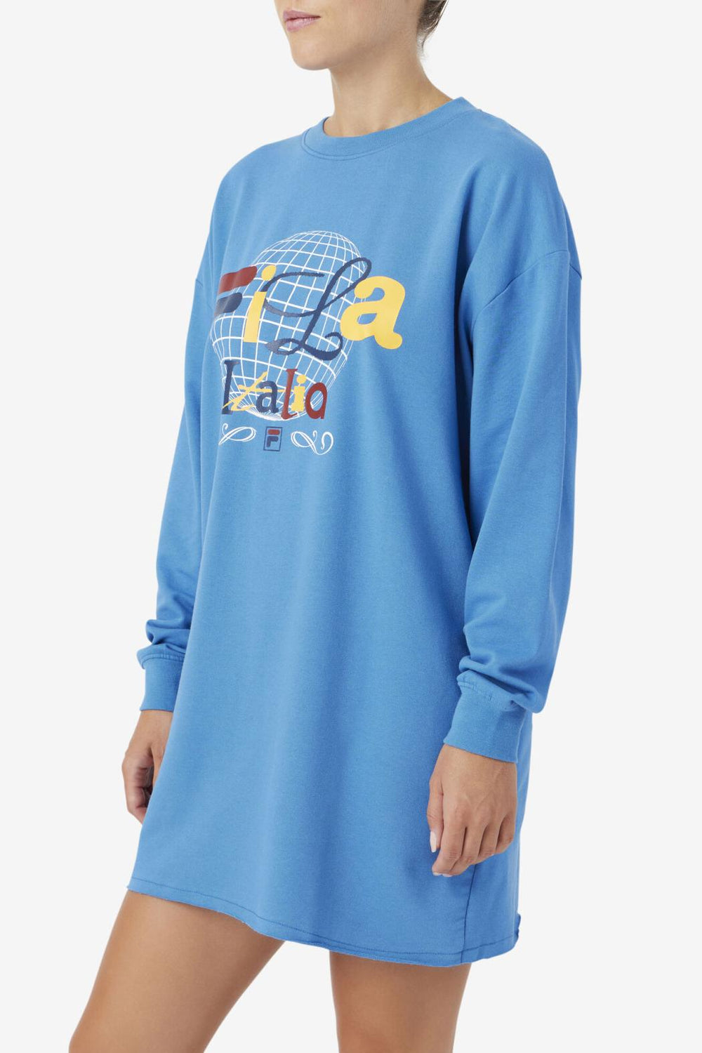 FILA Mazik T-Shirt Dress 925 VALLARTA BLUE / WHITE | Women Dresses &amp; Rompers