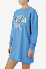 FILA Mazik T-Shirt Dress 925 VALLARTA BLUE / WHITE | Women Dresses &amp; Rompers