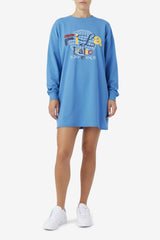 FILA Mazik T-Shirt Dress 925 VALLARTA BLUE / WHITE | Women Dresses &amp; Rompers