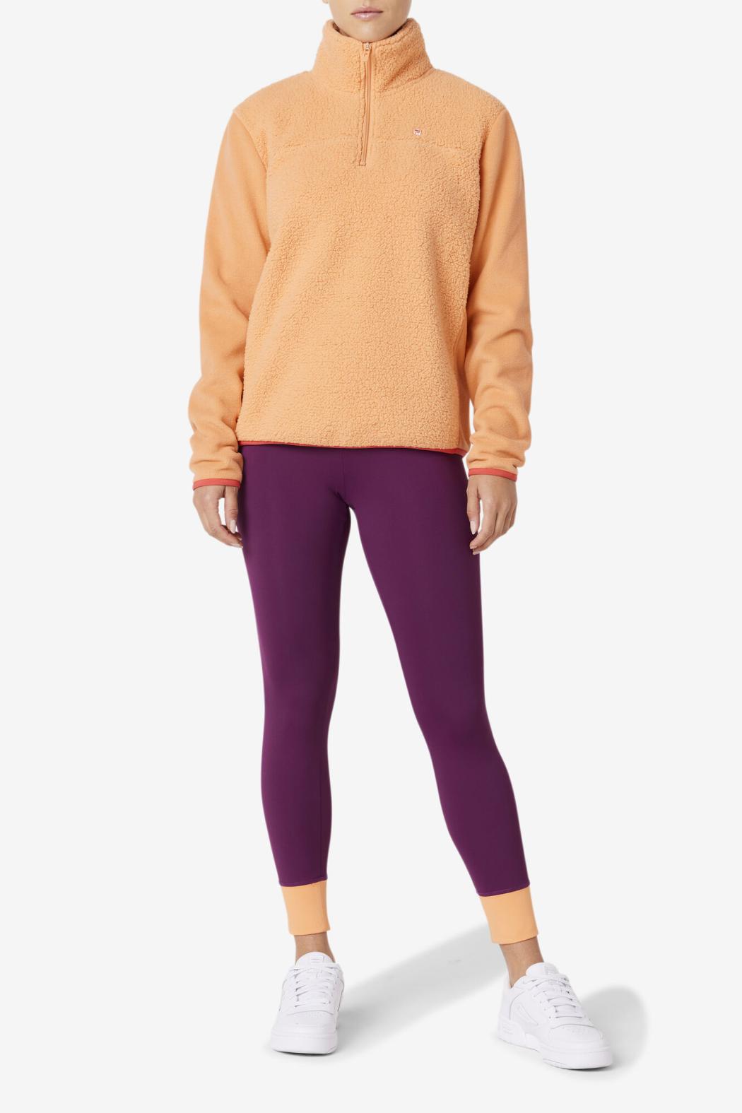 FILA Meadow Quarter Zip Pullover 880 CADMIUM ORANGE / CAYENNE | Women Sweatshirts &amp; Hoodies