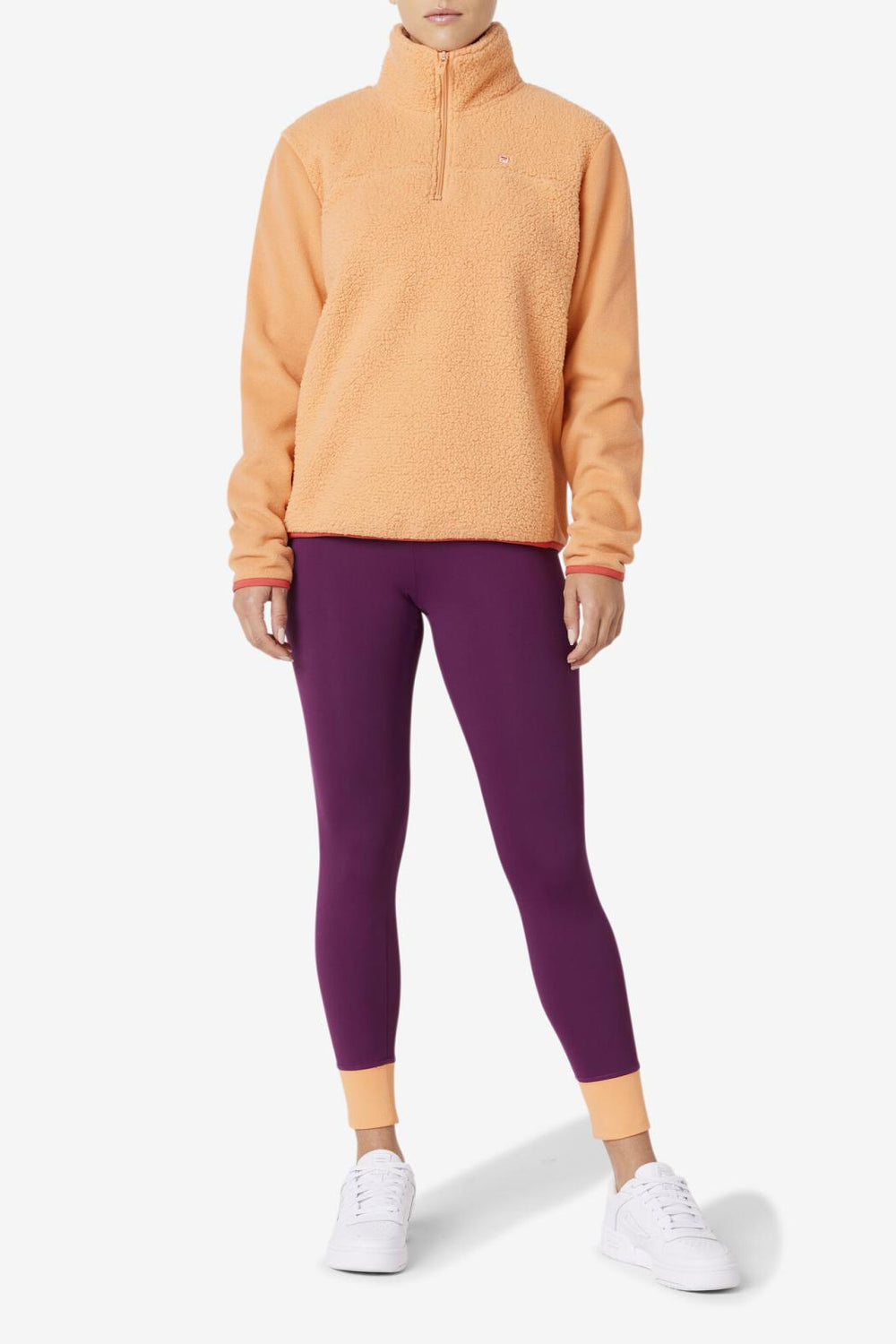 FILA Meadow Quarter Zip Pullover 880 CADMIUM ORANGE / CAYENNE | Women Sweatshirts &amp; Hoodies