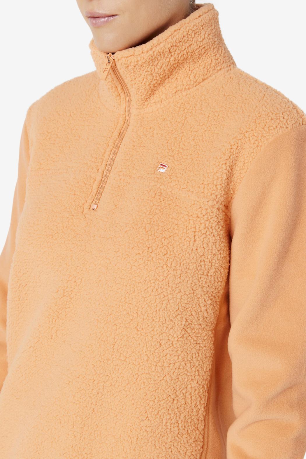 FILA Meadow Quarter Zip Pullover 880 CADMIUM ORANGE / CAYENNE | Women Sweatshirts &amp; Hoodies