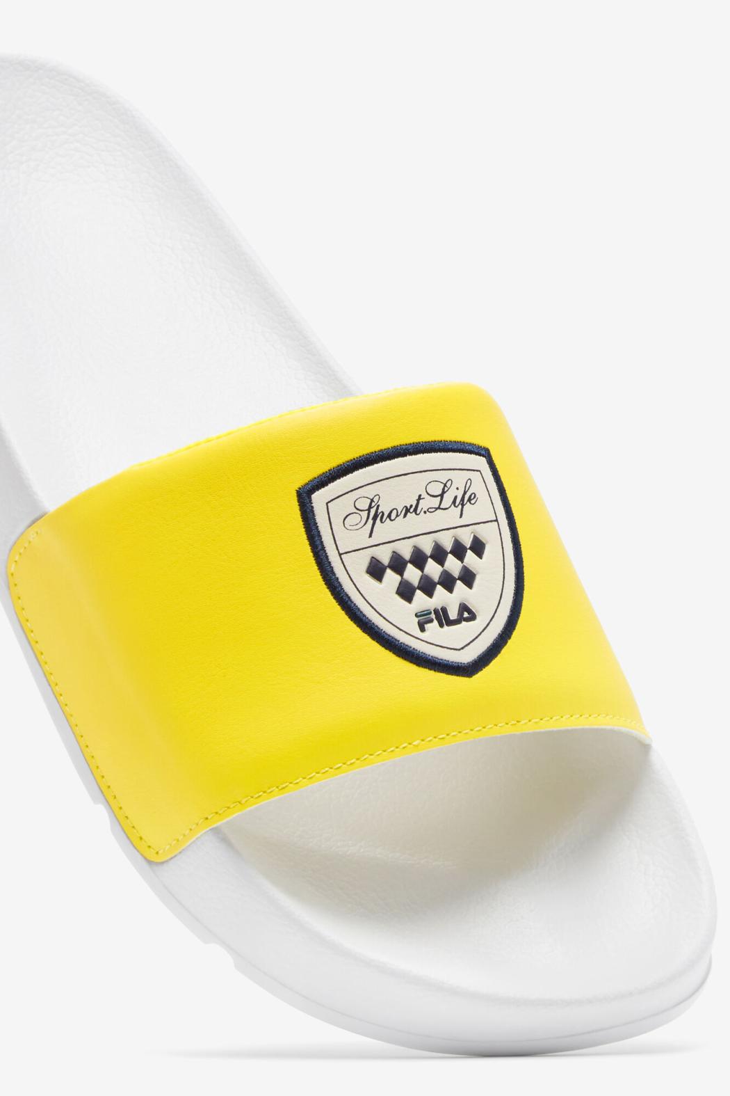 FILA Men's Drifter CC 138 WHITE / BLAZING YELLOW / FILA NAVY | Men Sandals &amp; Slides