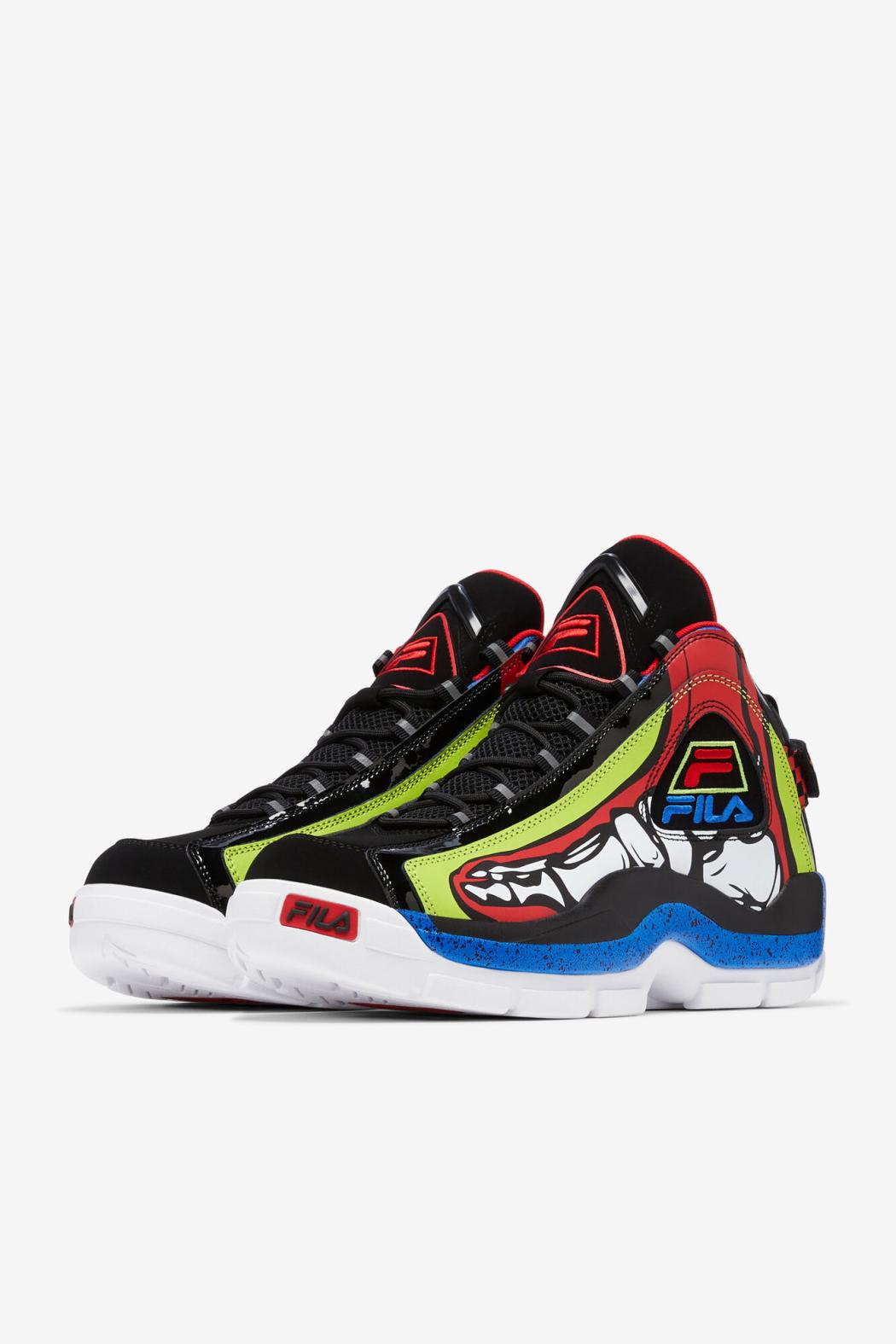 FILA Men's Grant Hill 2 Racing 048 BLACK / LIME PUNCH / PRINCE BLUE | Men Sneakers