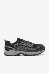 FILA Men's Memory All Terrain Peak Slip Resistant Steel Toe Shoe 010 BLACK / BLACK / METALLIC SILVER | Men Steel Toe Shoes
