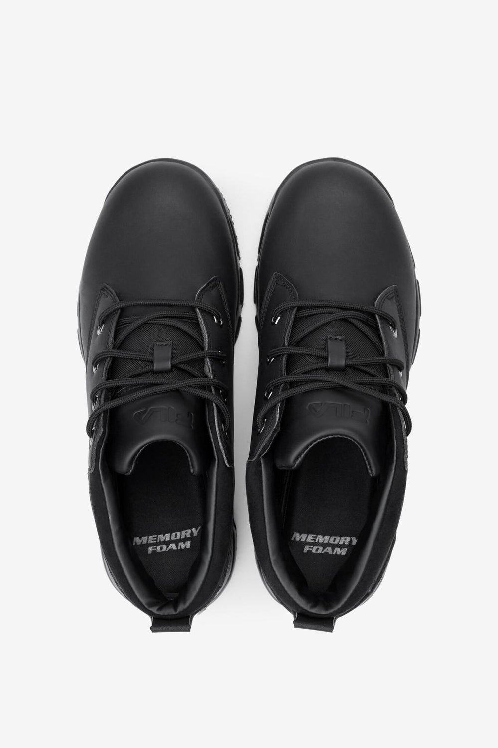 FILA Men's Memory Mike Mid Slip Resistant Shoe 001 BLACK / BLACK / METALLIC SILVER | Men Slip Resistant Shoes