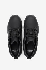 FILA Men's Memory Mike Mid Slip Resistant Shoe 001 BLACK / BLACK / METALLIC SILVER | Men Slip Resistant Shoes