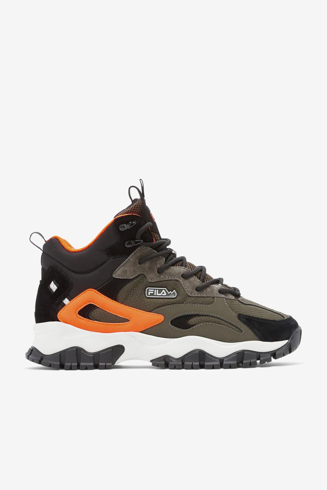 FILA Men's Ray Tracer TR 2 Mid 302 TARMAC / BLACK / SHOCKING ORANGE | Men Boots