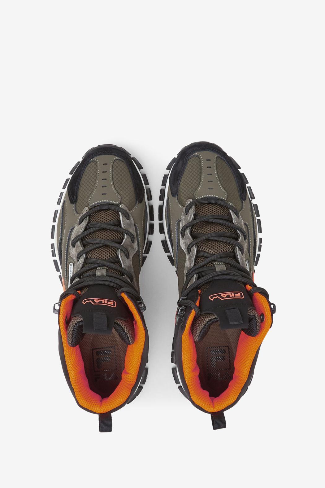 FILA Men's Ray Tracer TR 2 Mid 302 TARMAC / BLACK / SHOCKING ORANGE | Men Boots