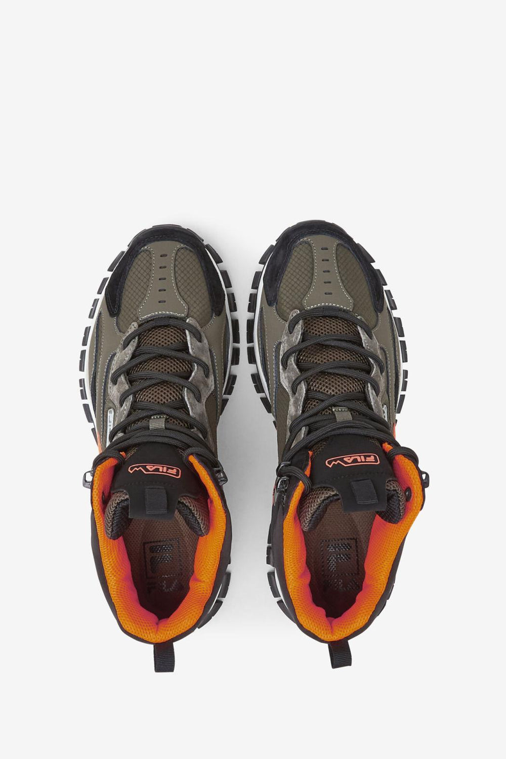 FILA Men's Ray Tracer TR 2 Mid 302 TARMAC / BLACK / SHOCKING ORANGE | Men Boots