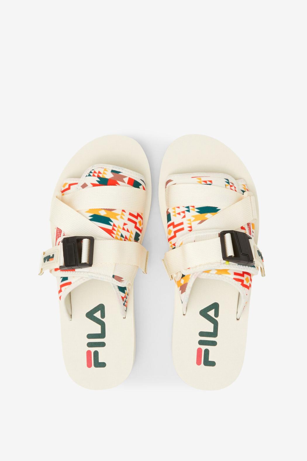 FILA Men's Sol-Slide V2 142 GARDENIA / JUNE BUG / ADOBE | Men Sandals &amp; Slides