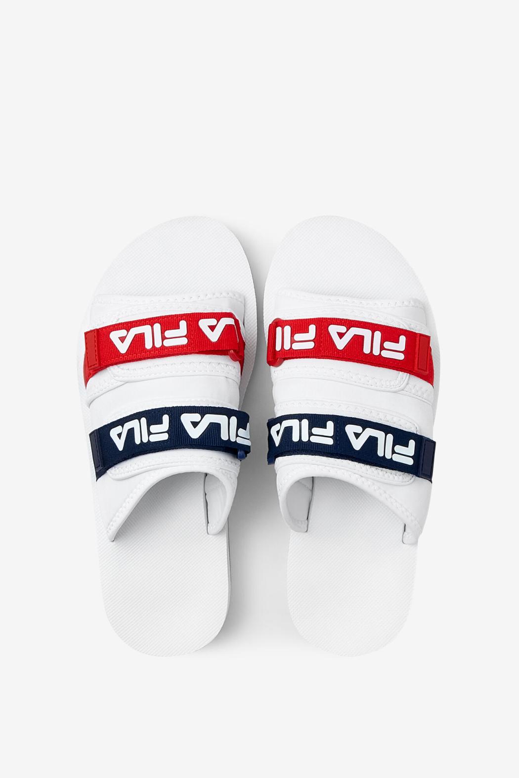 FILA Men's Utility Silde 125 WHITE / NAVY / RED | Men Sandals &amp; Slides