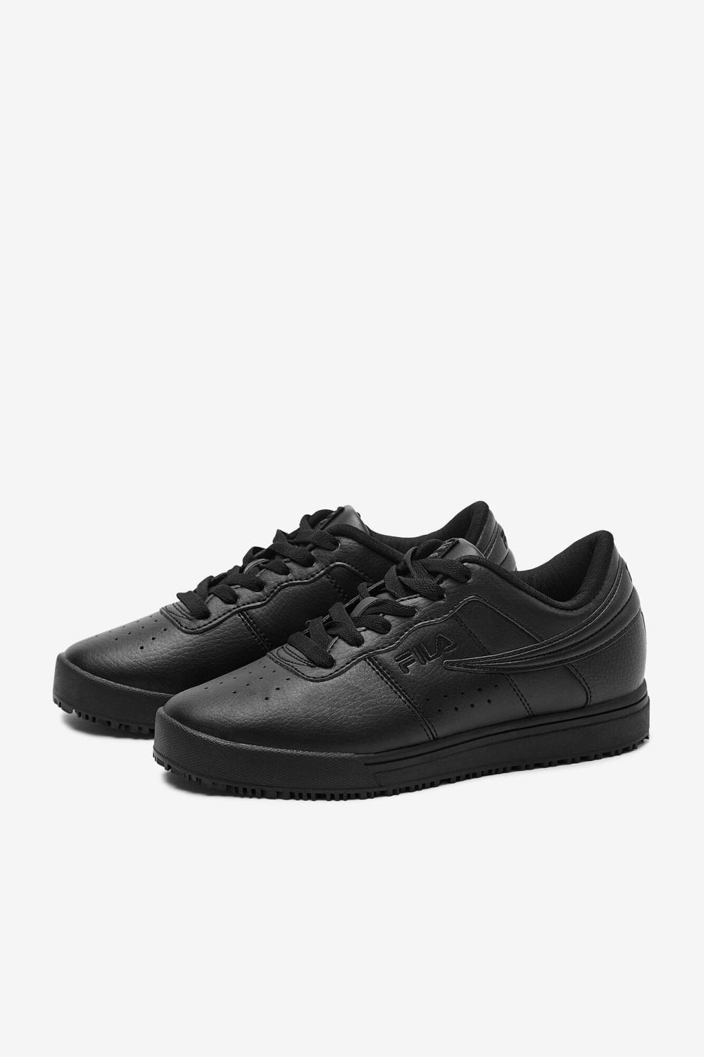 FILA Men's Vulc 13 Low Slip Resistant 001 BLACK / BLACK / BLACK | Men Slip Resistant Shoes