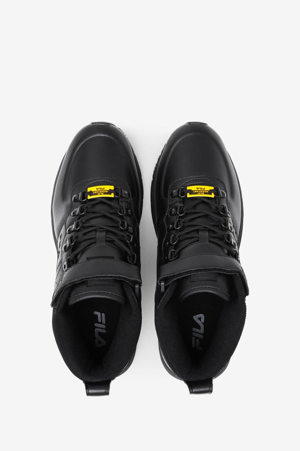 FILA Men's Weathertech LT Slip Resistant 004 BLACK / DARK SILVER / BLACK | Men Slip Resistant Shoes