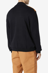 FILA Merkle 1/4 Zip Sweater 001 BLACK / ADOBE | Men Sweatshirts &amp; Hoodies