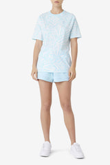 FILA Michelle Tee 443 CRYSTAL BLUE / TOFU | Women Tops &amp; T-Shirts