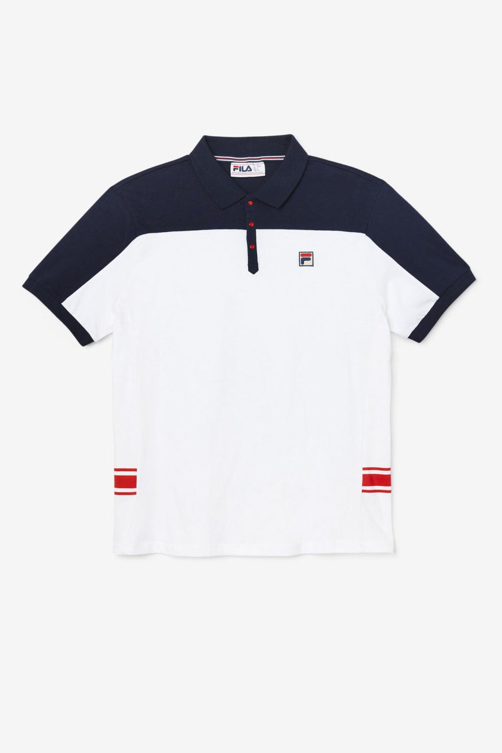 FILA Mivvi Polo 100 WHITE / NAVY / RED | Men Polo &amp; Rugby Shirts