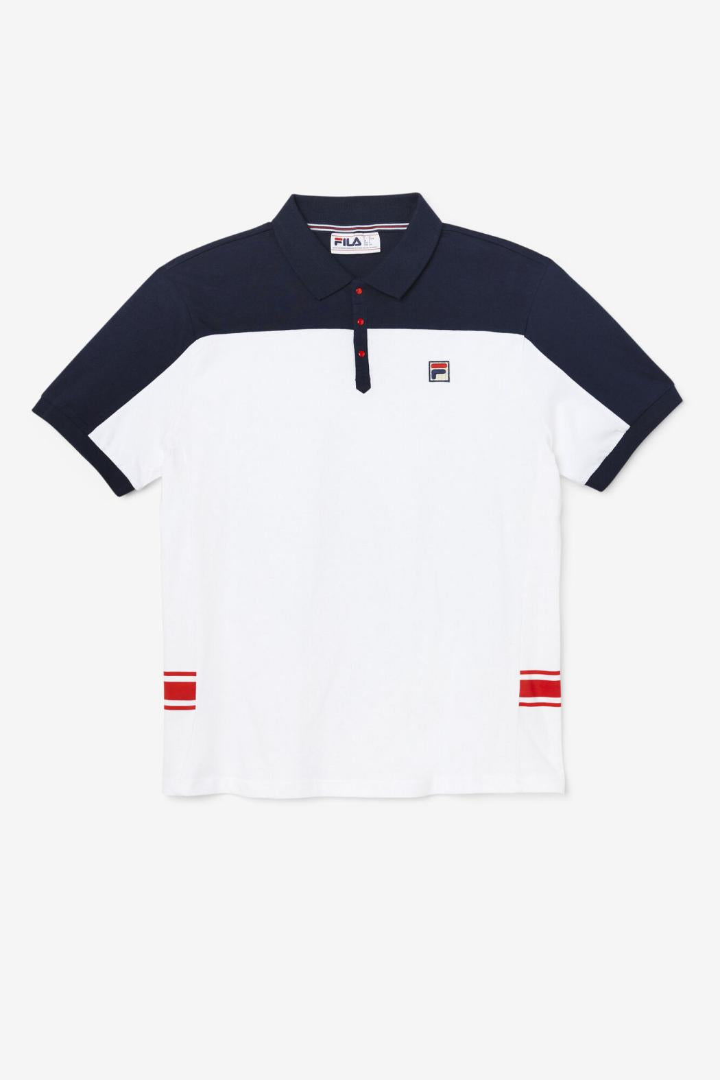 FILA Mivvi Polo 100 WHITE / NAVY / RED | Men Polo &amp; Rugby Shirts