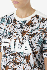 FILA Nataly Boyfriend Tee 172 EGRET / STORMY WEATHER / EGRET / DEEP LAKE PRINT | Women Tops &amp; T-Shirts