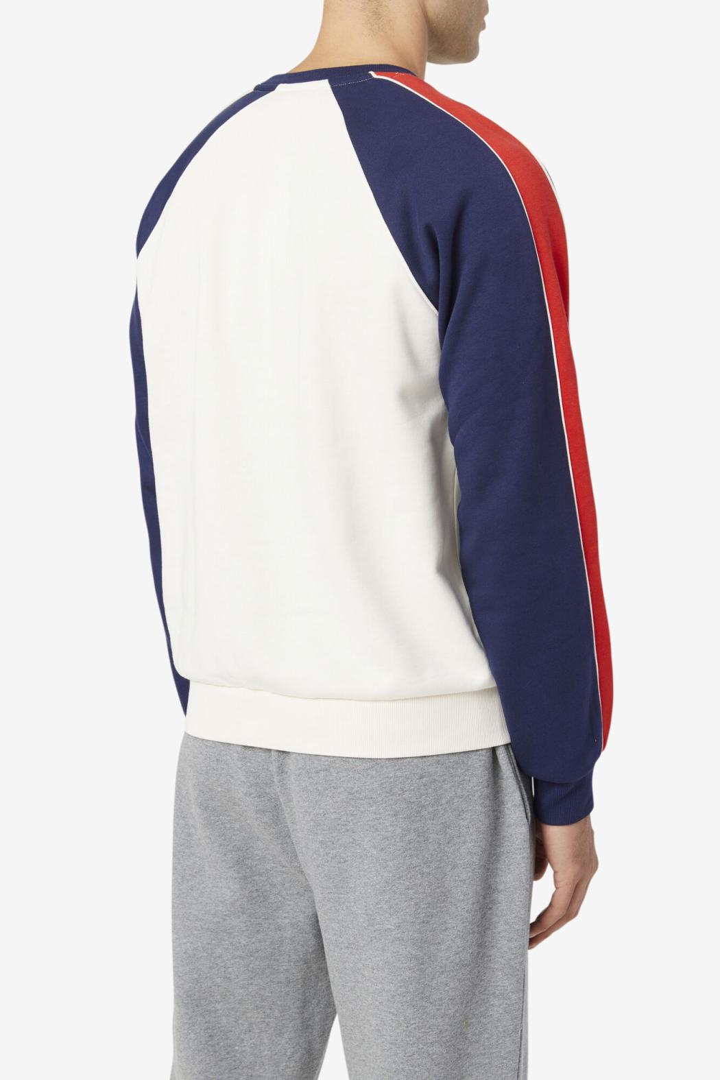 FILA Nestor Crew 077 WHISPER WHITE / PEACOAT / RED | Men Sweatshirts &amp; Hoodies