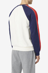 FILA Nestor Crew 077 WHISPER WHITE / PEACOAT / RED | Men Sweatshirts &amp; Hoodies