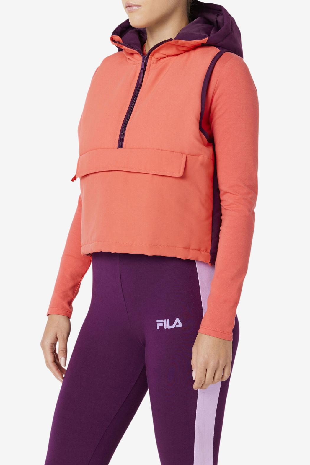 FILA Nevaeh Half Zip Vest 954 CAYENNE / PICKLED BEET | Women Jackets &amp; Outerwear