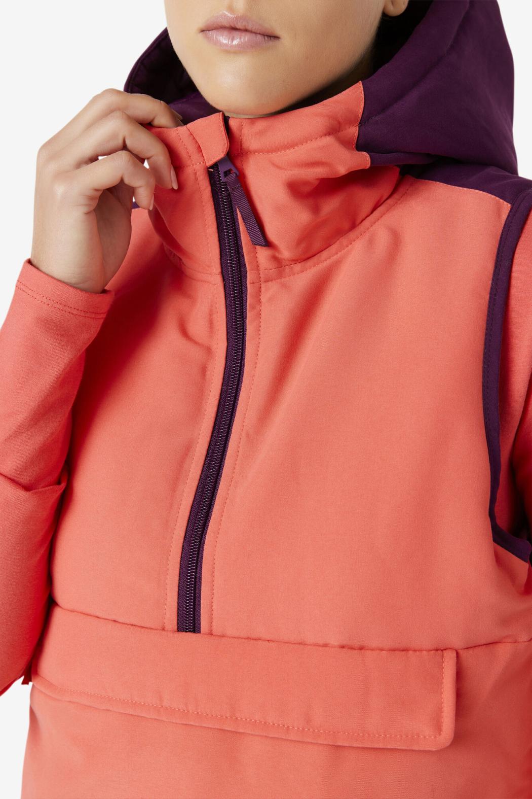 FILA Nevaeh Half Zip Vest 954 CAYENNE / PICKLED BEET | Women Jackets &amp; Outerwear