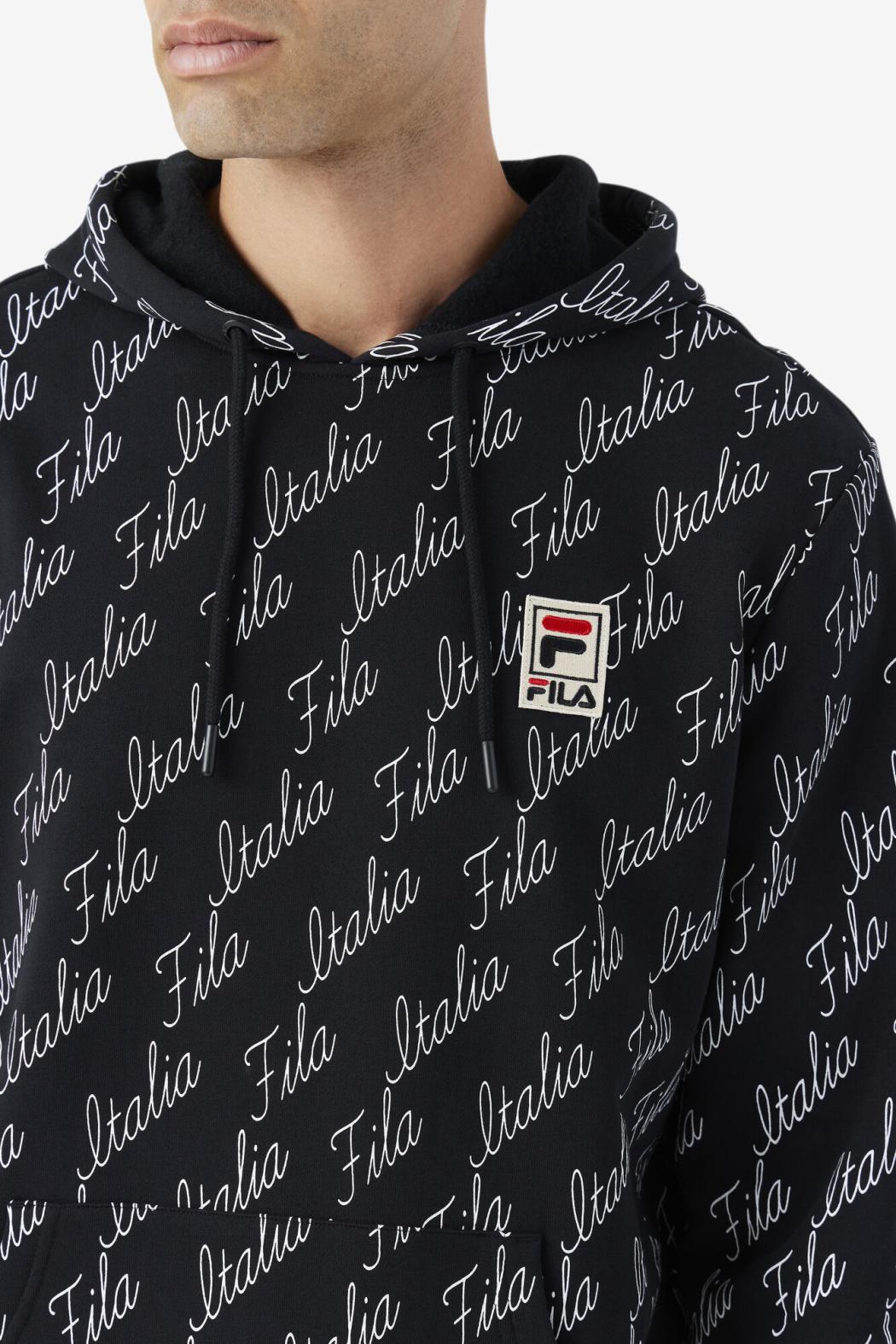 FILA Nim Hoodie 001 BLACK / GARDENIA | Men Sweatshirts &amp; Hoodies