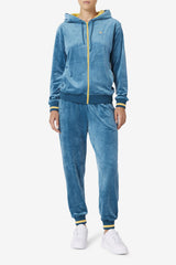 FILA Omorose Velour Jogger 442 BLUE CORAL / BANANA | Women Shorts &amp; Pants
