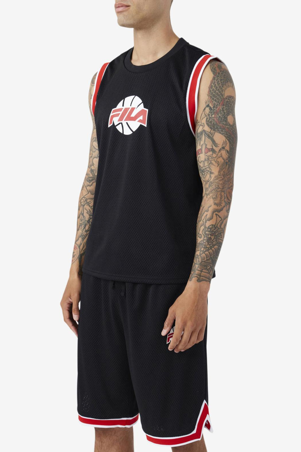 FILA Ovi Basketball Jersey 001 BLACK / FILA RED / WHITE | Men Tops