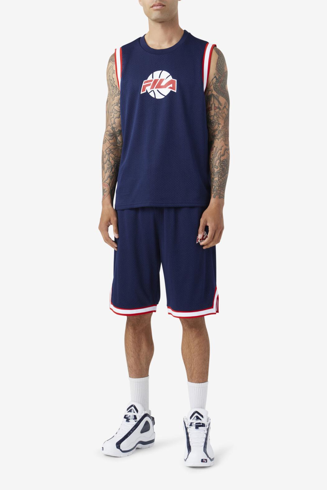 FILA Ovi Basketball Jersey 410 FILA NAVY / FILA RED / WHITE | Men Tops