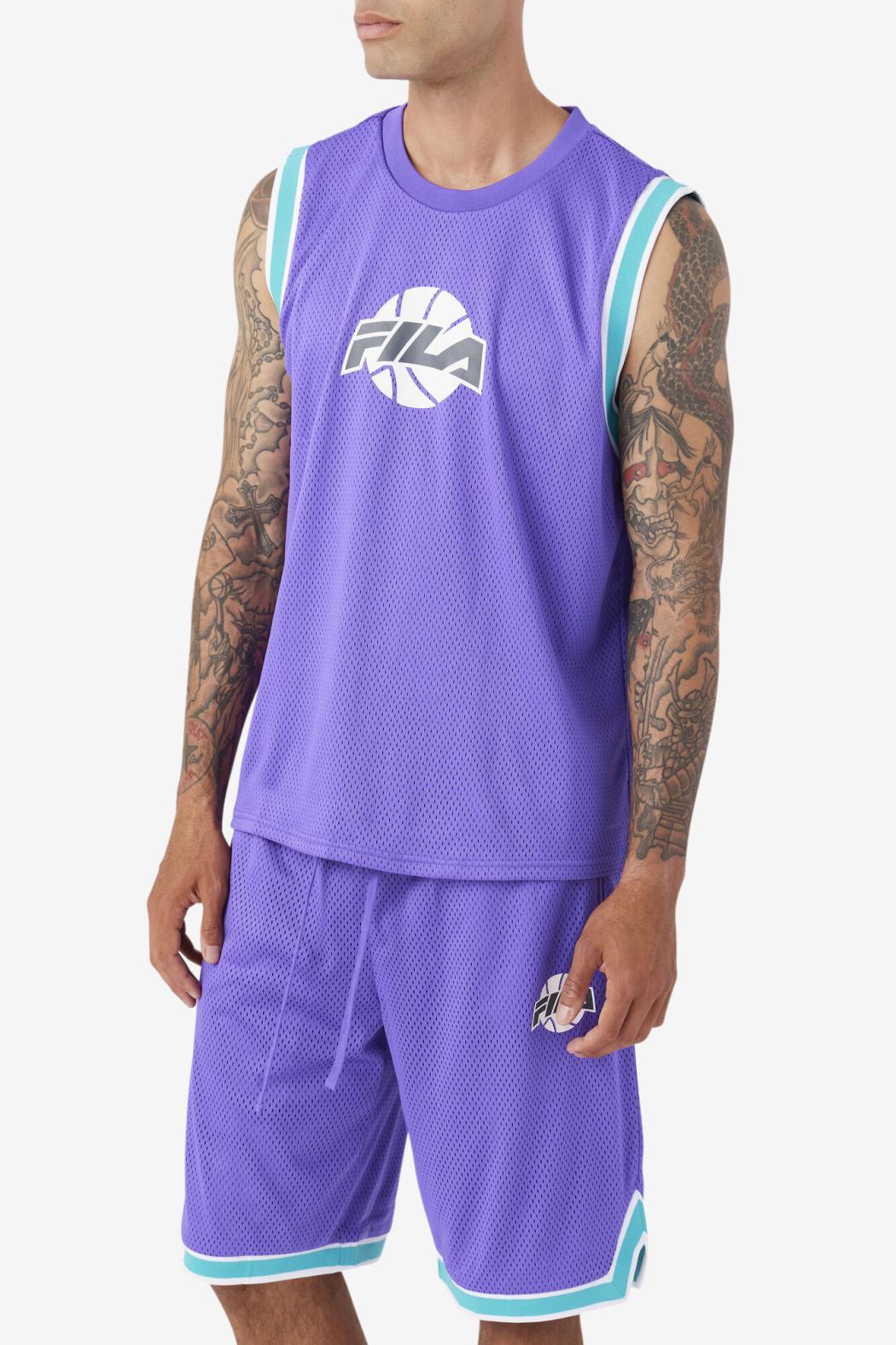 FILA Ovi Basketball Jersey 588 ELECTRIC PURPLE / CERAMIC / WHITE / DARK SHADOW | Men Tops