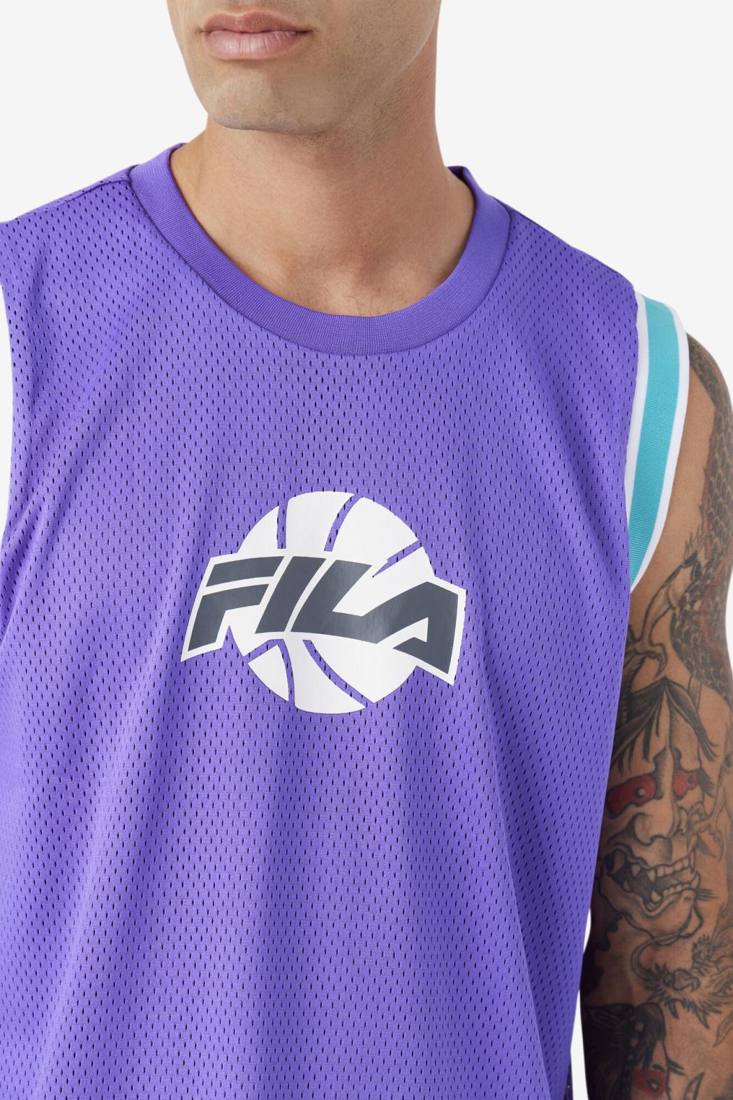 FILA Ovi Basketball Jersey 588 ELECTRIC PURPLE / CERAMIC / WHITE / DARK SHADOW | Men Tops