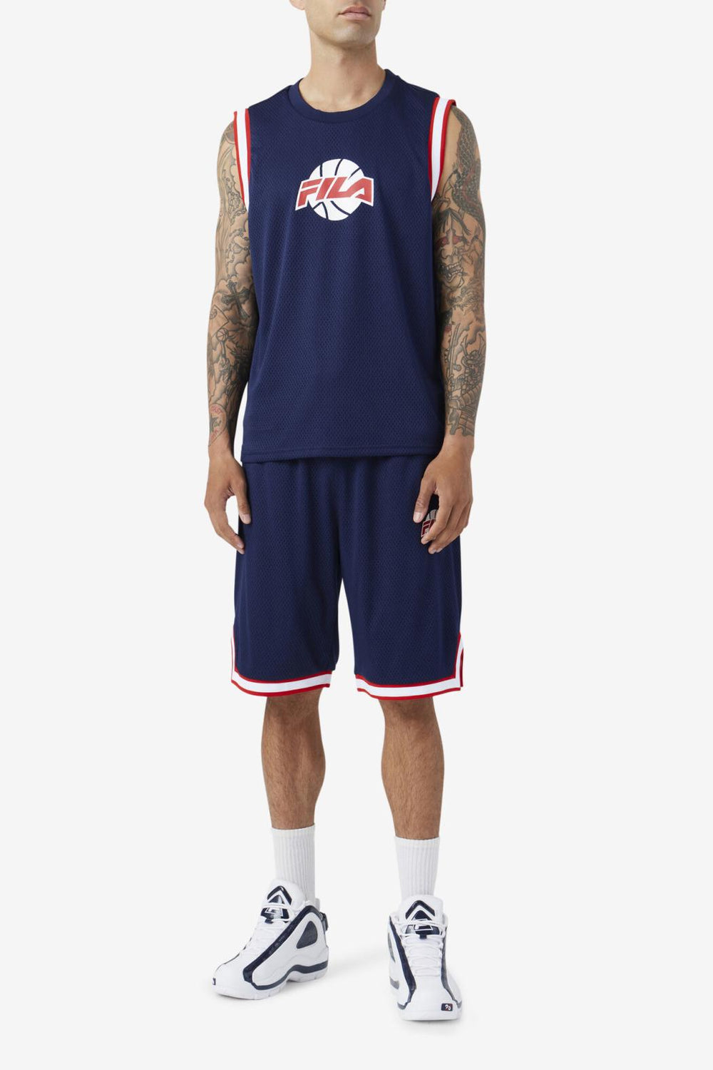 FILA Ovi Basketball Short 410 FILA NAVY / FILA RED / WHITE | Men Pants &amp; Shorts