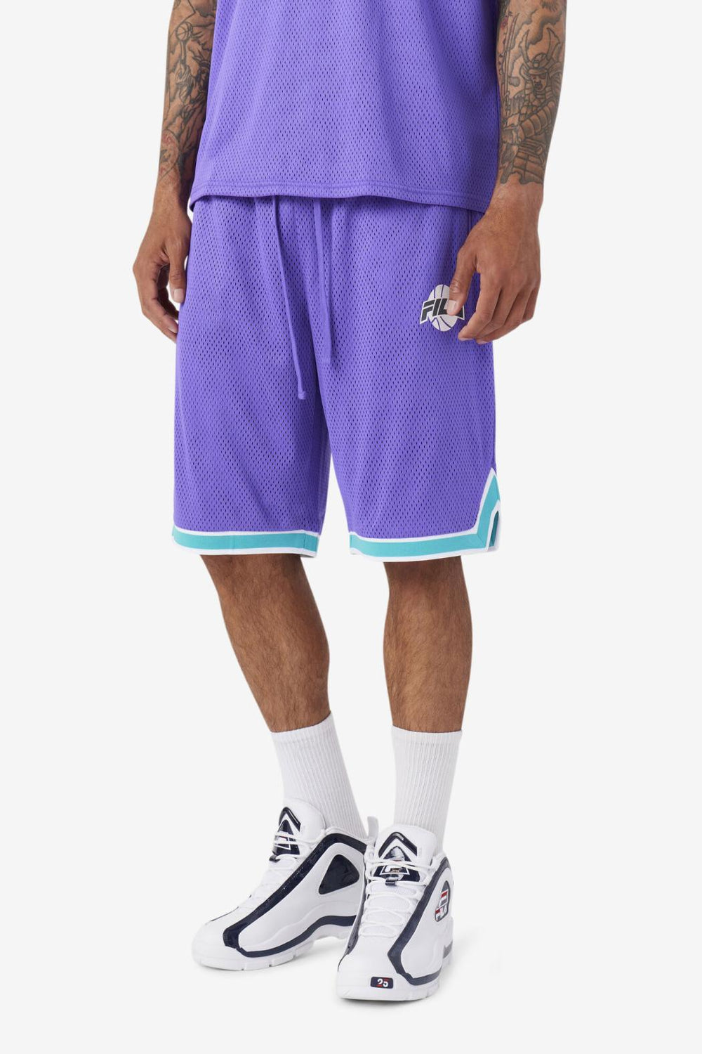 FILA Ovi Basketball Short 588 ELECTRIC PURPLE / CERAMIC / WHITE / DARK SHADOW | Men Pants &amp; Shorts