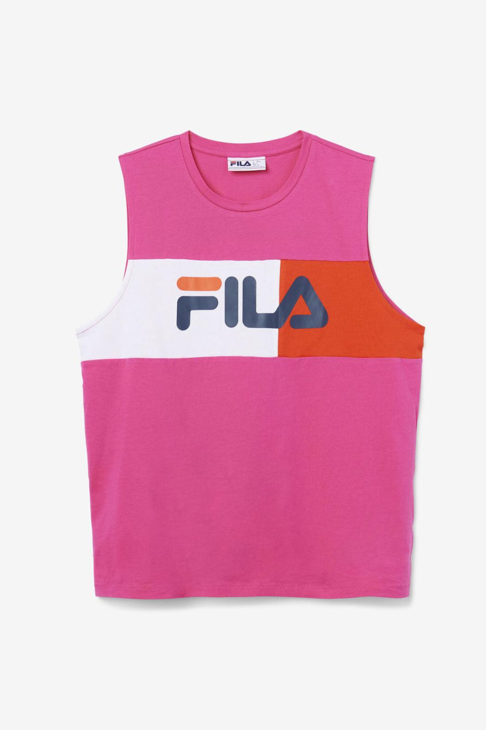 FILA Ozni Sleeveless Tee 677 FUCHSIA PURPLE / WHITE / FRENCH NAVY | Men Tops