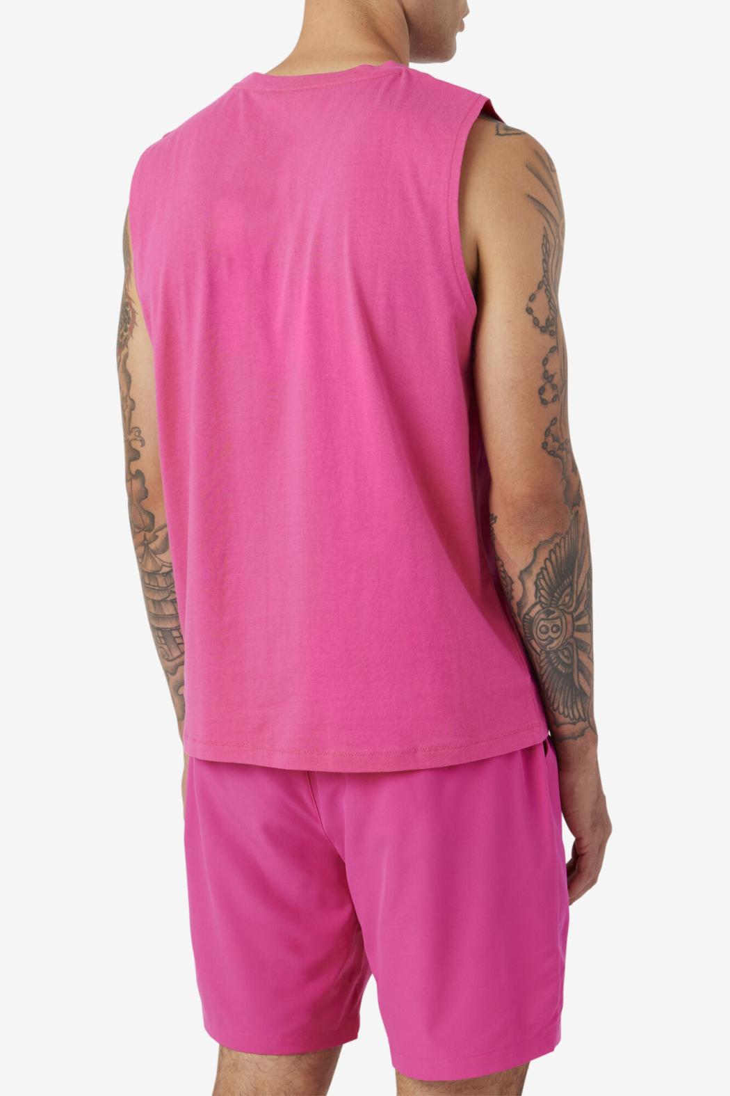 FILA Ozni Sleeveless Tee 677 FUCHSIA PURPLE / WHITE / FRENCH NAVY | Men Tops