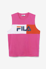 FILA Ozni Sleeveless Tee 677 FUCHSIA PURPLE / WHITE / FRENCH NAVY | Men Tops