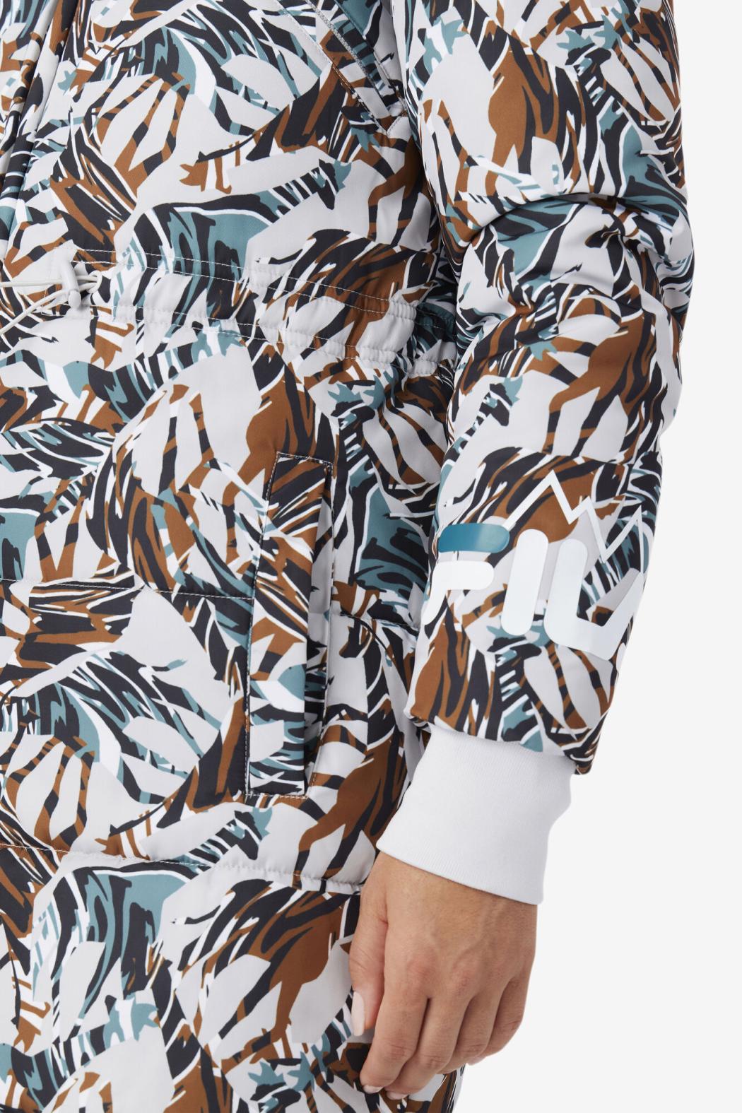 FILA Paulana Giraffe Print Long Puffer Coat 047 GIRAFFE PRINT | Women Jackets &amp; Outerwear