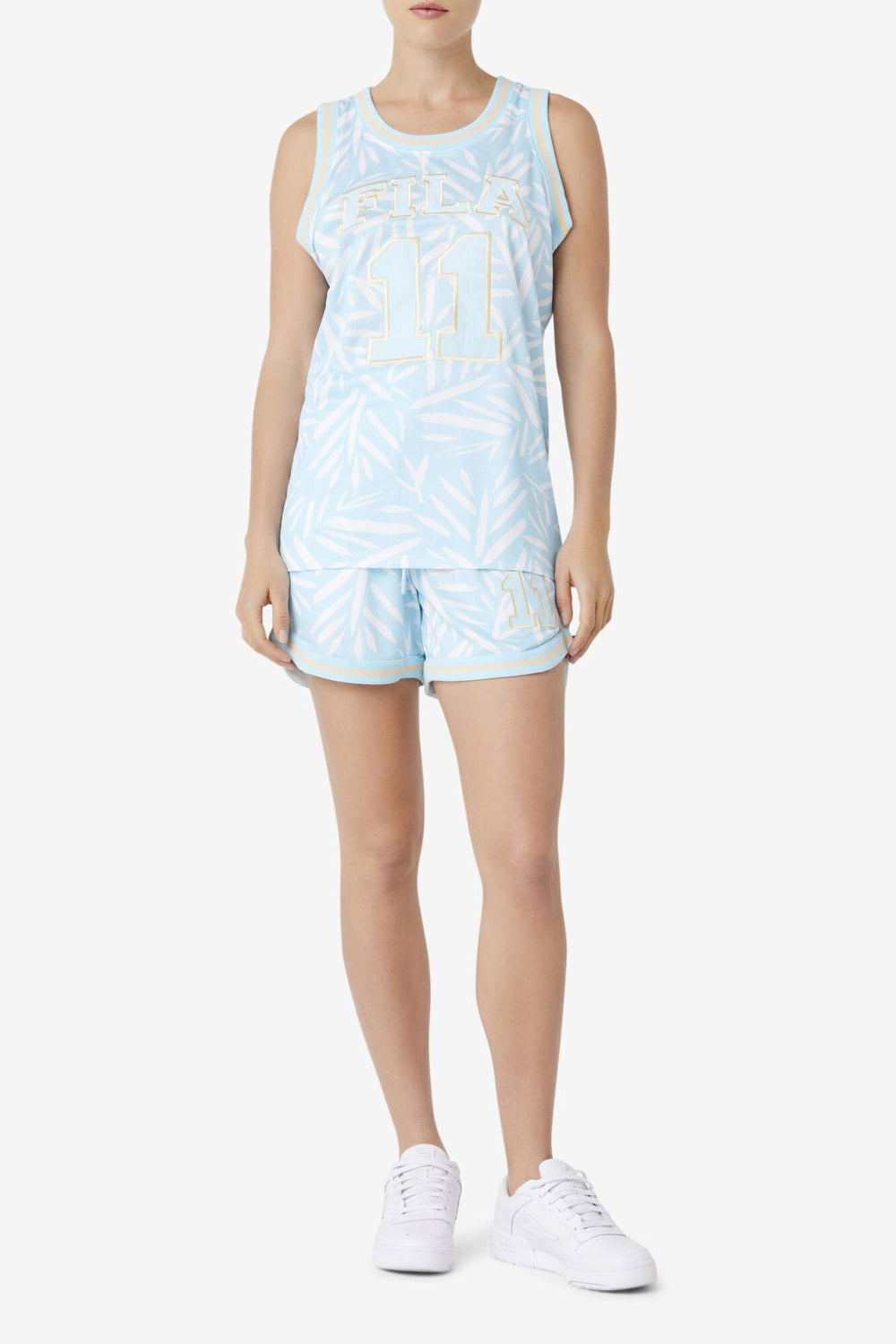 FILA Quincy Basketball Jersey 443 CRYSTAL BLUE / WHITE PRINT | Women Tops &amp; T-Shirts