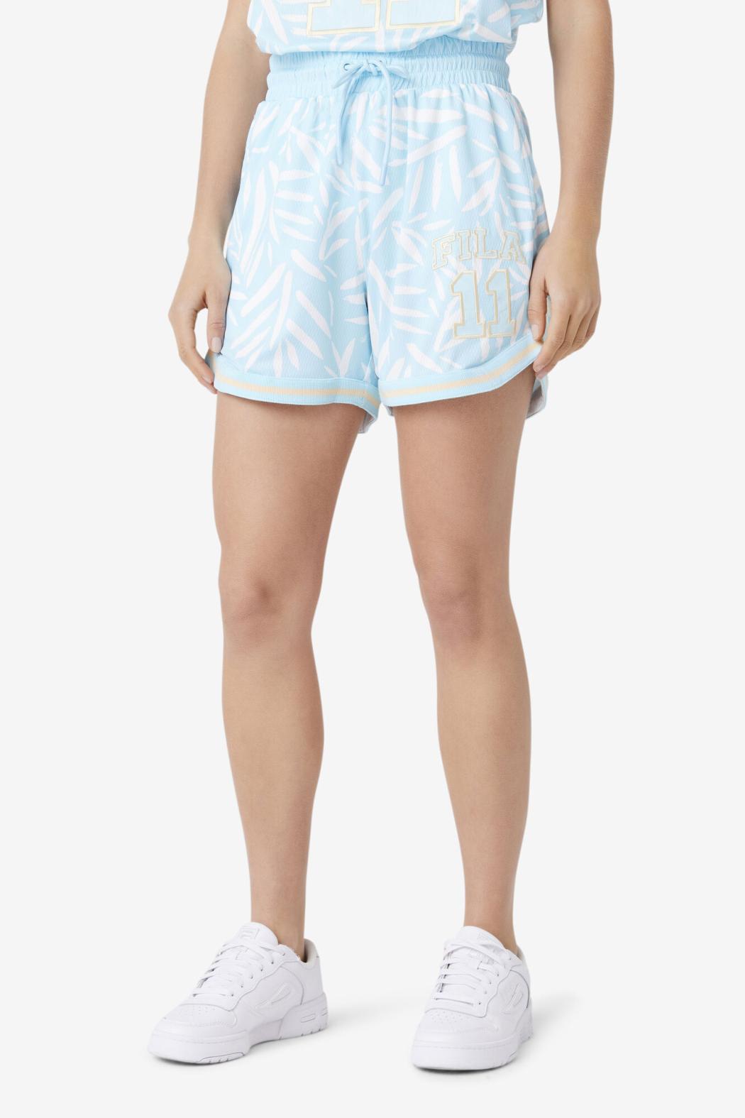 FILA Quincy Basketball Short 443 CRYSTAL BLUE / WHITE PRINT | Women Shorts &amp; Pants