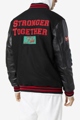 FILA Raddix Varsity Jacket 001 BLACK / RED / GREEN | Women Jackets &amp; Outerwear