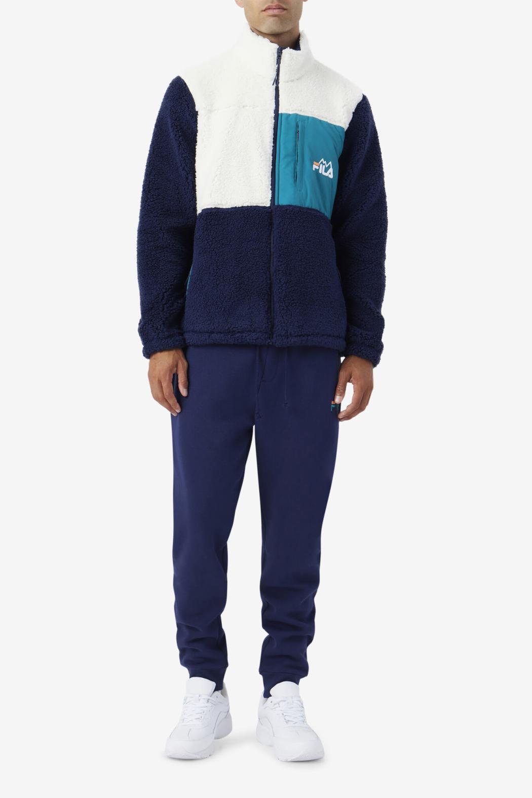 FILA Ravi Sherpa Jacket 172 EGRET / FILA NAVY / DEEP LAKE | Men Sweaters &amp; Outerwear